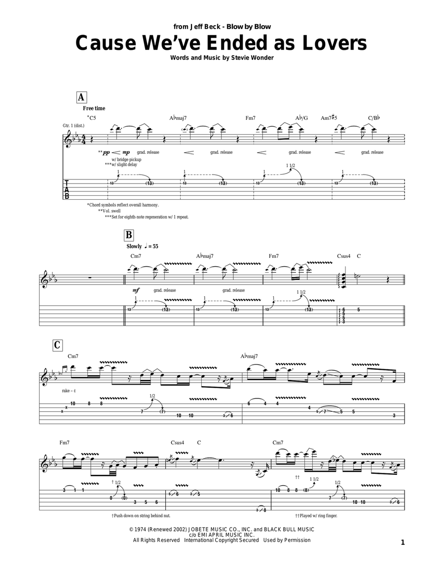Cause We've Ended As Lovers Acoustic Guitar scores gallery preview page 1