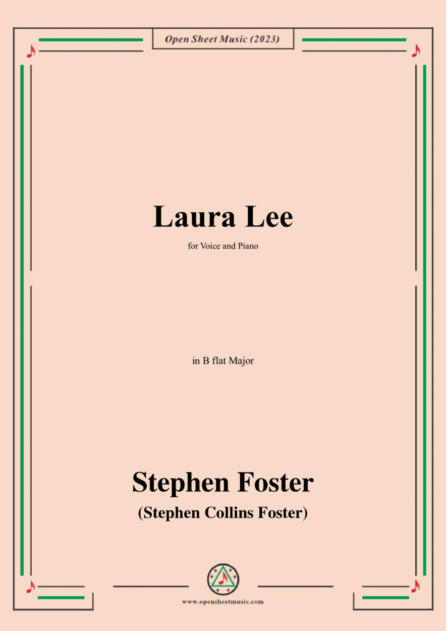 S. Foster-Laura Lee,in B flat Major Voice scores gallery preview page 1