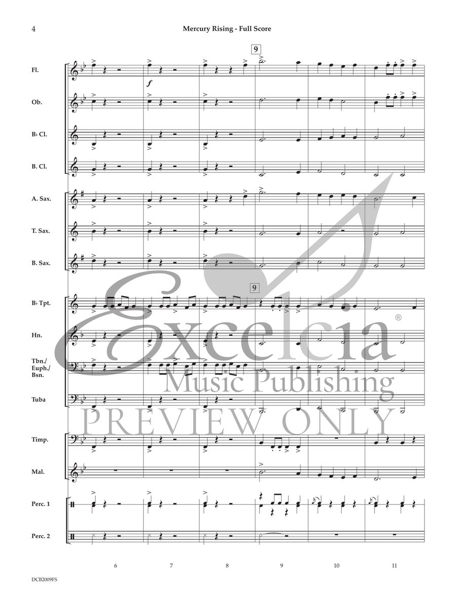 Mercury Rising (Score) Mercury Rising (Score) Concert Band scores gallery preview page 4
