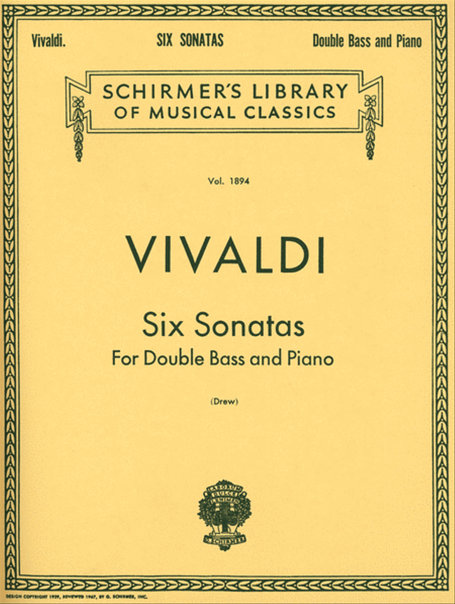 Six Sonatas Double Bass scores gallery preview page 1