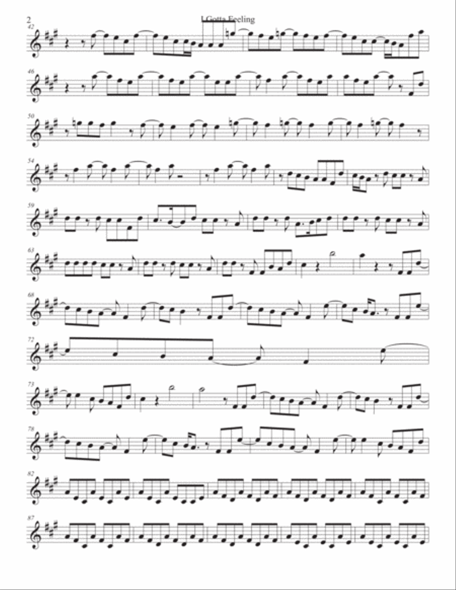 I Gotta Feeling Tenor Saxophone scores gallery preview page 2