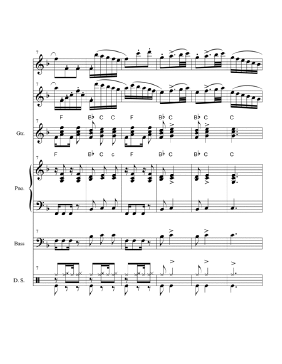 THE BACH JAZZ SONATA FROM THE 3RD MOVEMENT OF THE FLUTE/VIOLIN SONATA II IN Eb* FOR C INSTRUMENTS Ar Jazz Ensemble scores gallery preview page 4