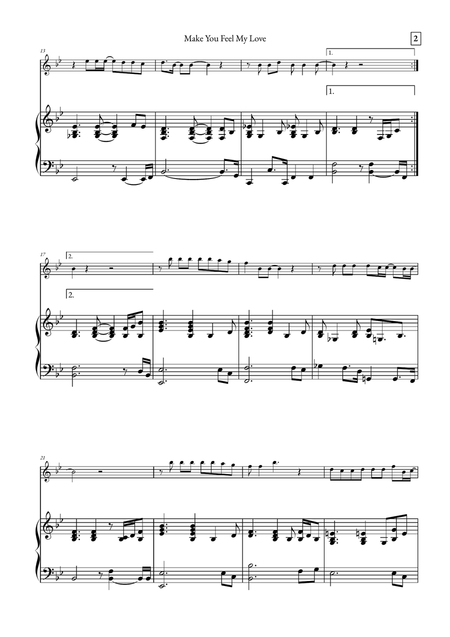 Make You Feel My Love Piano scores gallery preview page 2