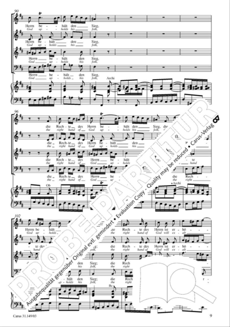 The voice of rejoicing and hope (Man singet mit Freuden vom Sieg) 4-Part scores gallery preview page 10