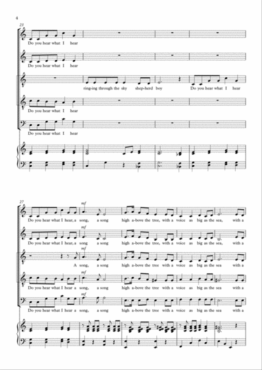 Do You Hear What I Hear 4-Part scores gallery preview page 4