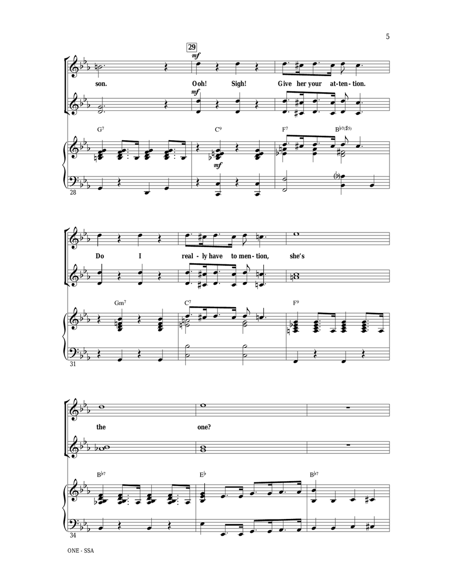 One (from A Chorus Line) SSA scores gallery preview page 4