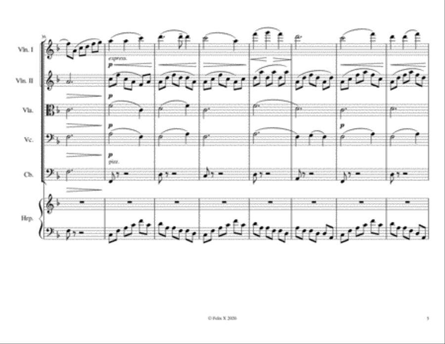 String Quintet - Moonlight Like Water Serenade String Quartet scores gallery preview page 5