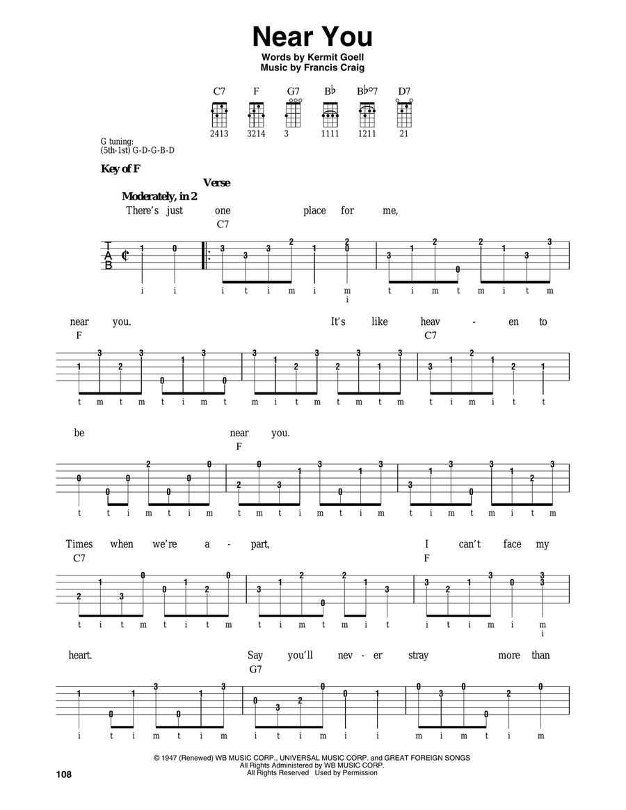 Near You Banjo scores gallery preview page 1