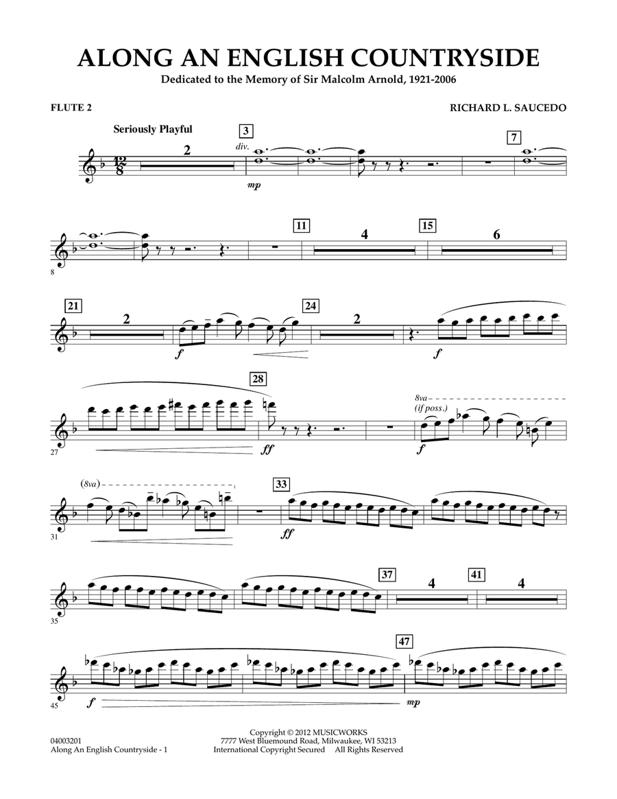 Along an English Countryside - Flute 2 Concert Band scores gallery preview page 1