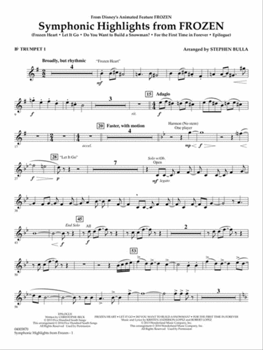 Symphonic Highlights from “Frozen” Concert Band scores gallery preview page 9