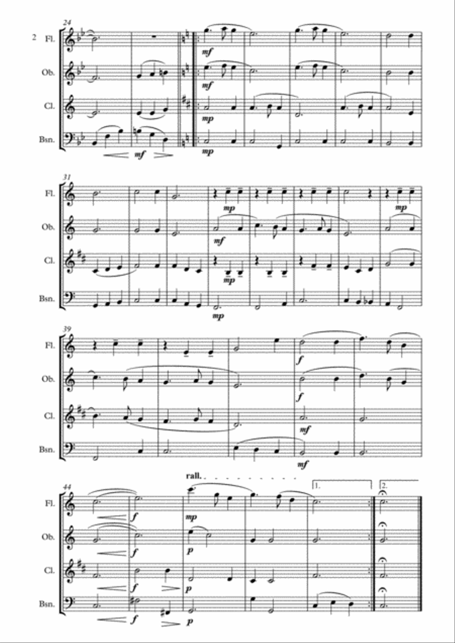 Silent Night for Wind Quartet Silent Night for Wind Quartet Woodwind Quartet scores gallery preview page 3