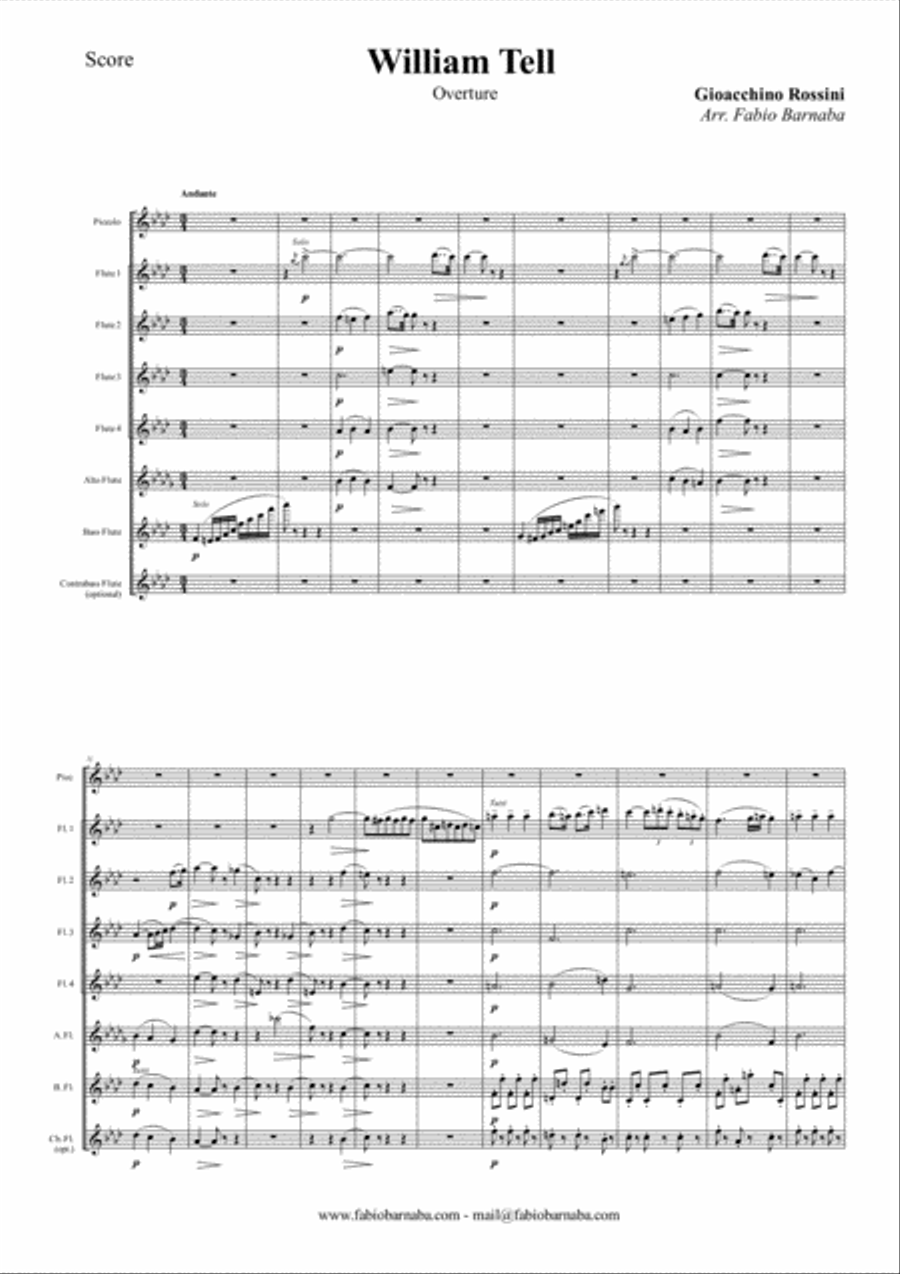 William Tell - Overture for Flute Choir Flute Choir scores gallery preview page 2