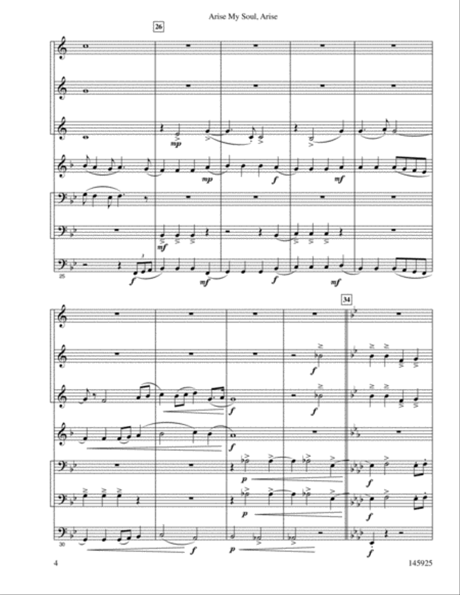 Arise, My Soul, Arise Brass Ensemble scores gallery preview page 5