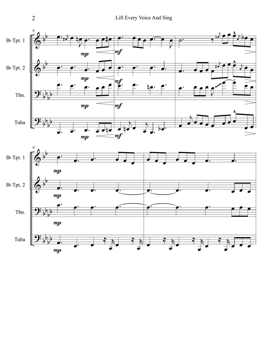 Lift Every Voice And Sing Small Ensemble scores gallery preview page 3