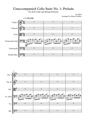 Book cover for Unaccompanied Cello Suite No. 1: Prelude (Famous Cello Song) [String Orchestra]