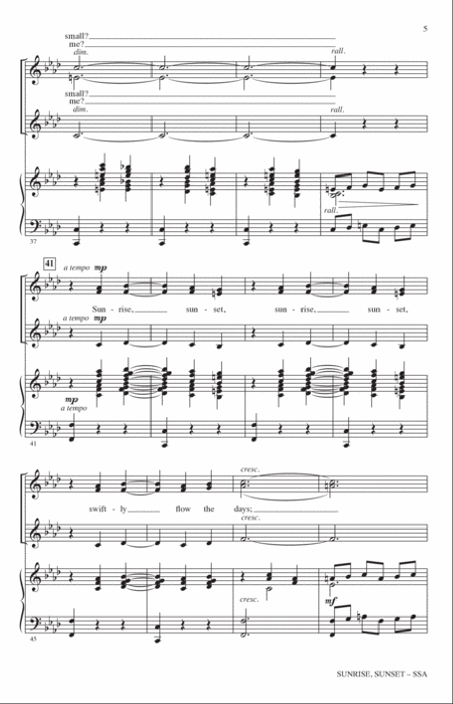 Sunrise, Sunset (from Fiddler On The Roof) (arr. John Leavitt) SSA scores gallery preview page 4