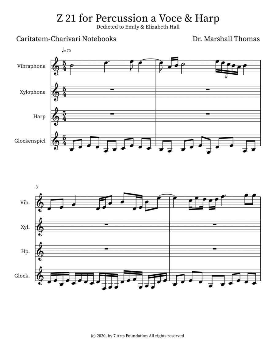 Z 21 for Percussion a Voce & Harp