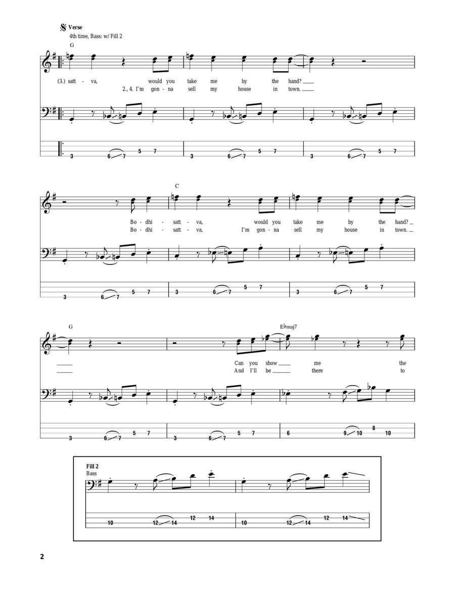 Bodhisattva Bodhisattva Bass Guitar Tablature scores gallery preview page 2