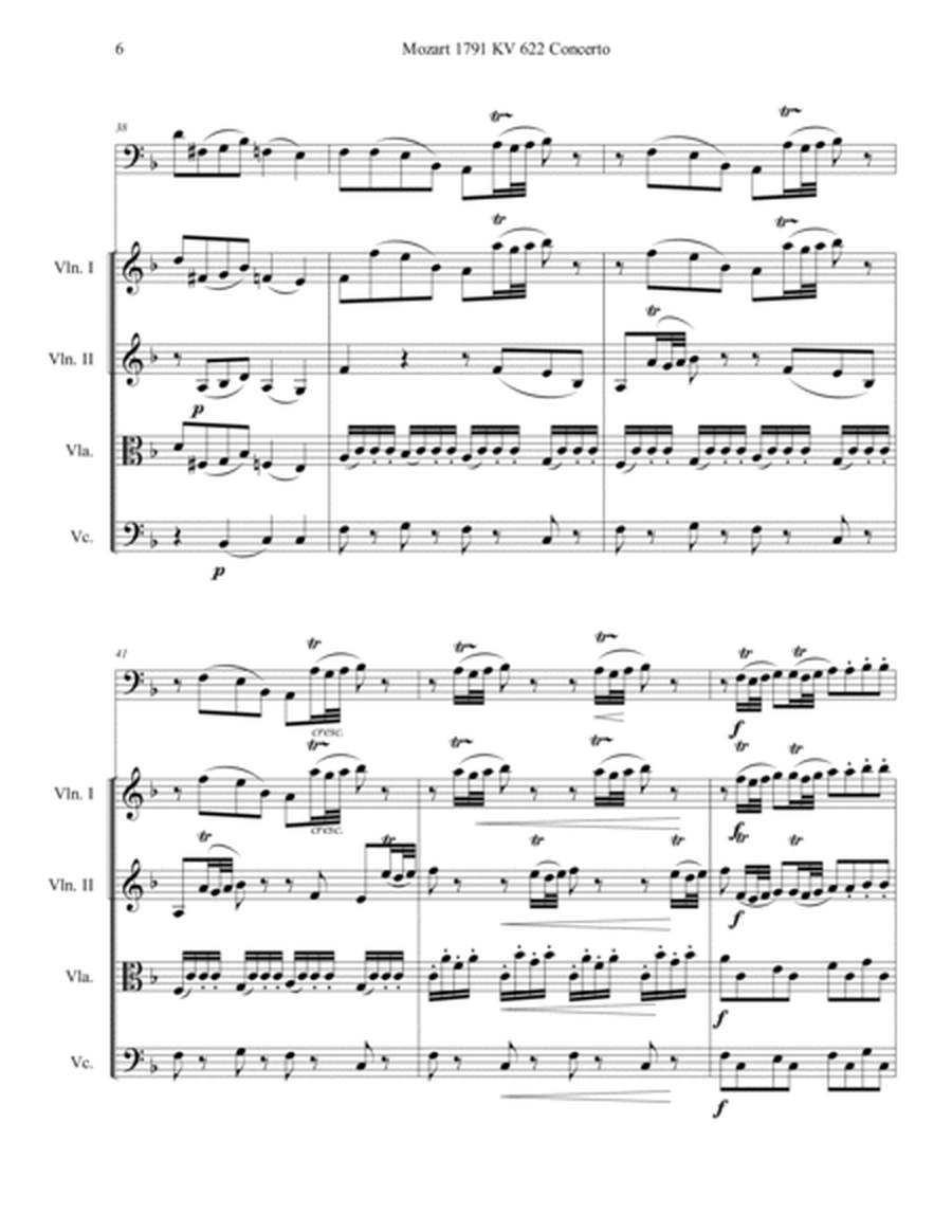 Mozart 1791 KV 622 Bassoon Concerto in F With String Quartet