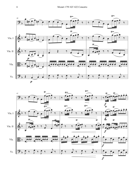 Mozart 1791 KV 622 Bassoon Concerto in F With String Quartet