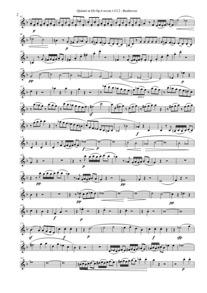 Quintet in Eb Op.4 mvmt.1 - Beethoven (Clarinet Quintet) image number null