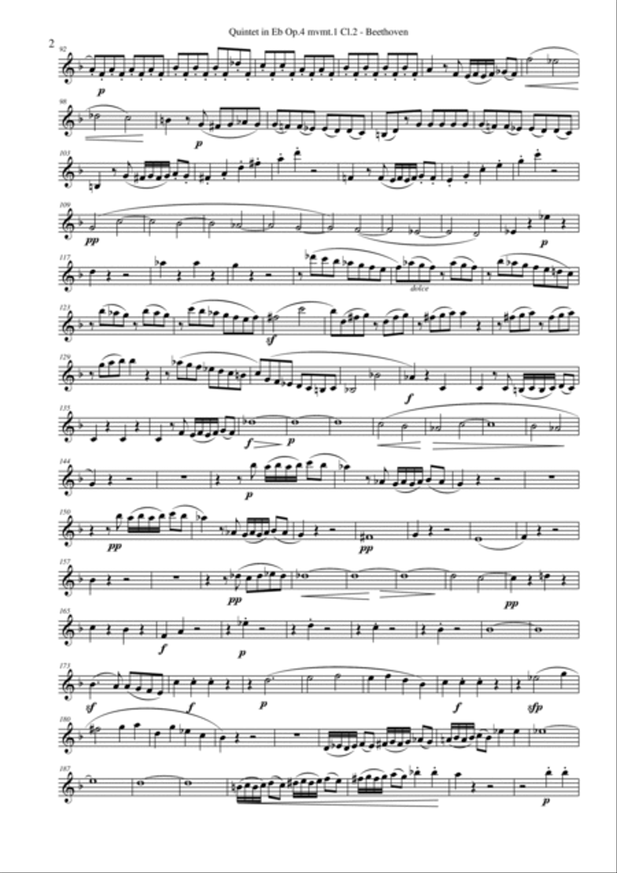 Quintet in Eb Op.4 mvmt.1 - Beethoven (Clarinet Quintet) Quintet in Eb Op.4 mvmt.1 - Beethoven (Clarinet Quintet) Clarinet Quintet scores gallery preview page 5