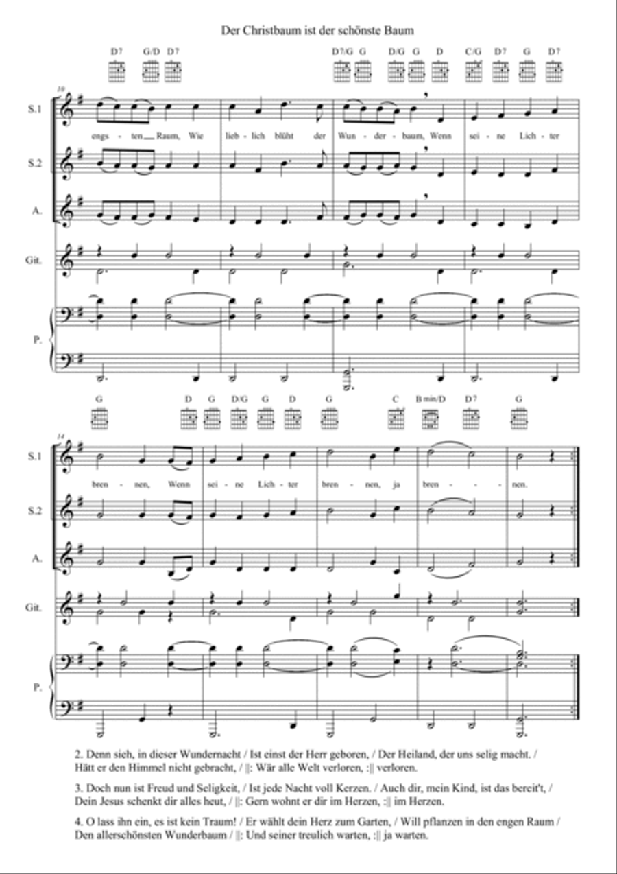 O Christmas Tree, O Kindest Tree SSA scores gallery preview page 2