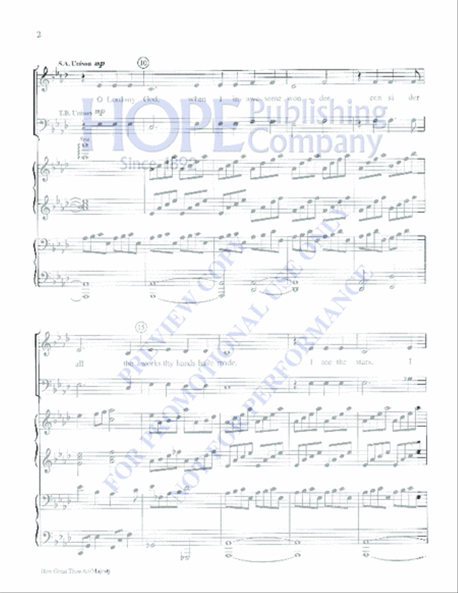 How Great Thou Art/Majesty- 4-Hand Piano Part 4-Part scores gallery preview page 2