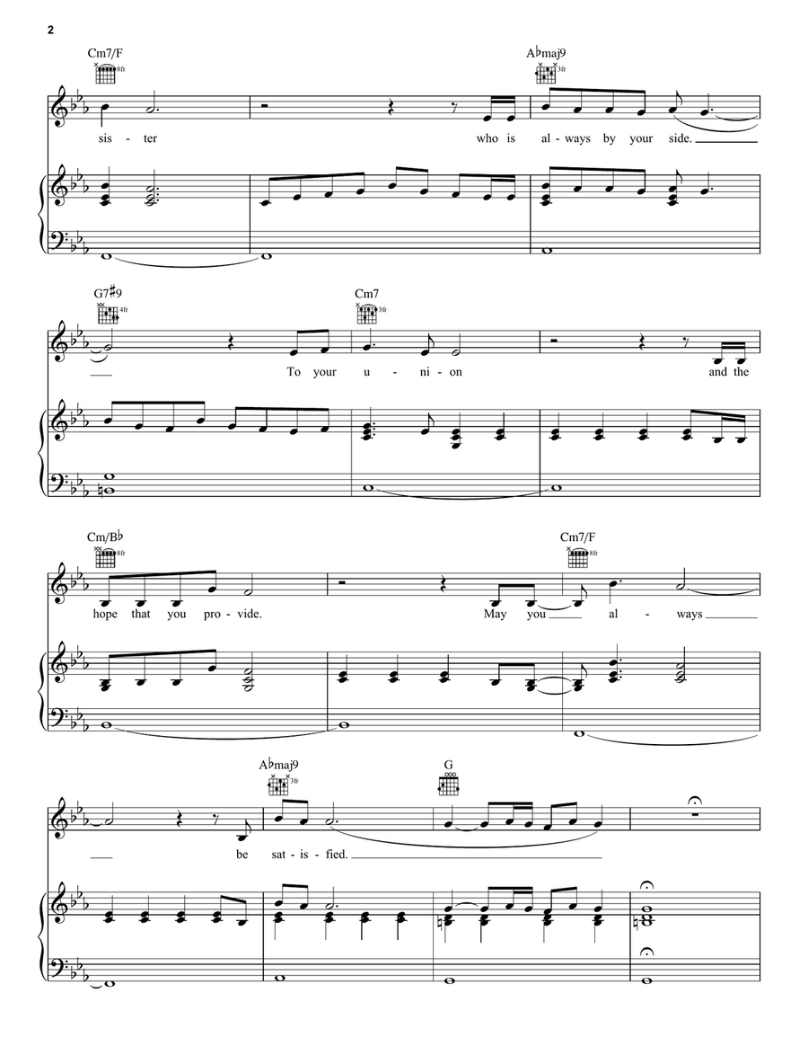 Satisfied Piano, Vocal, Guitar scores gallery preview page 2