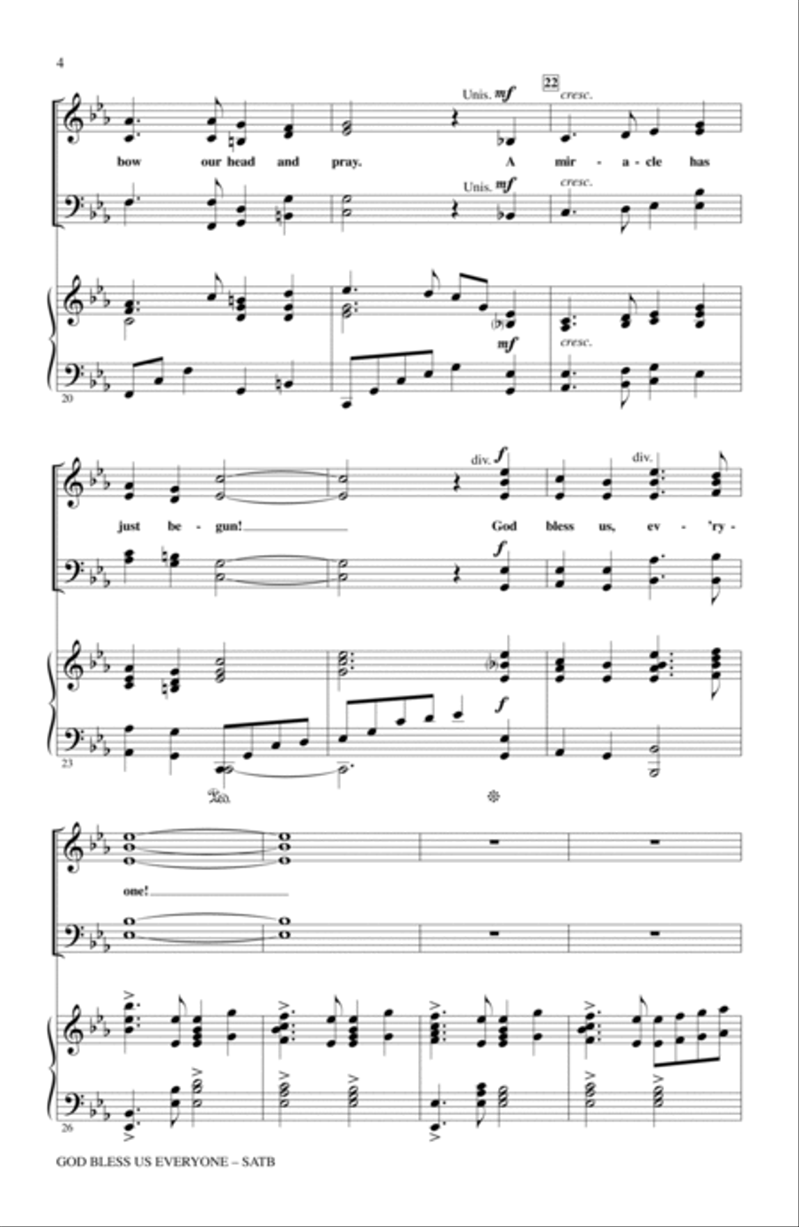 God Bless Us Everyone God Bless Us Everyone 4-Part scores gallery preview page 3