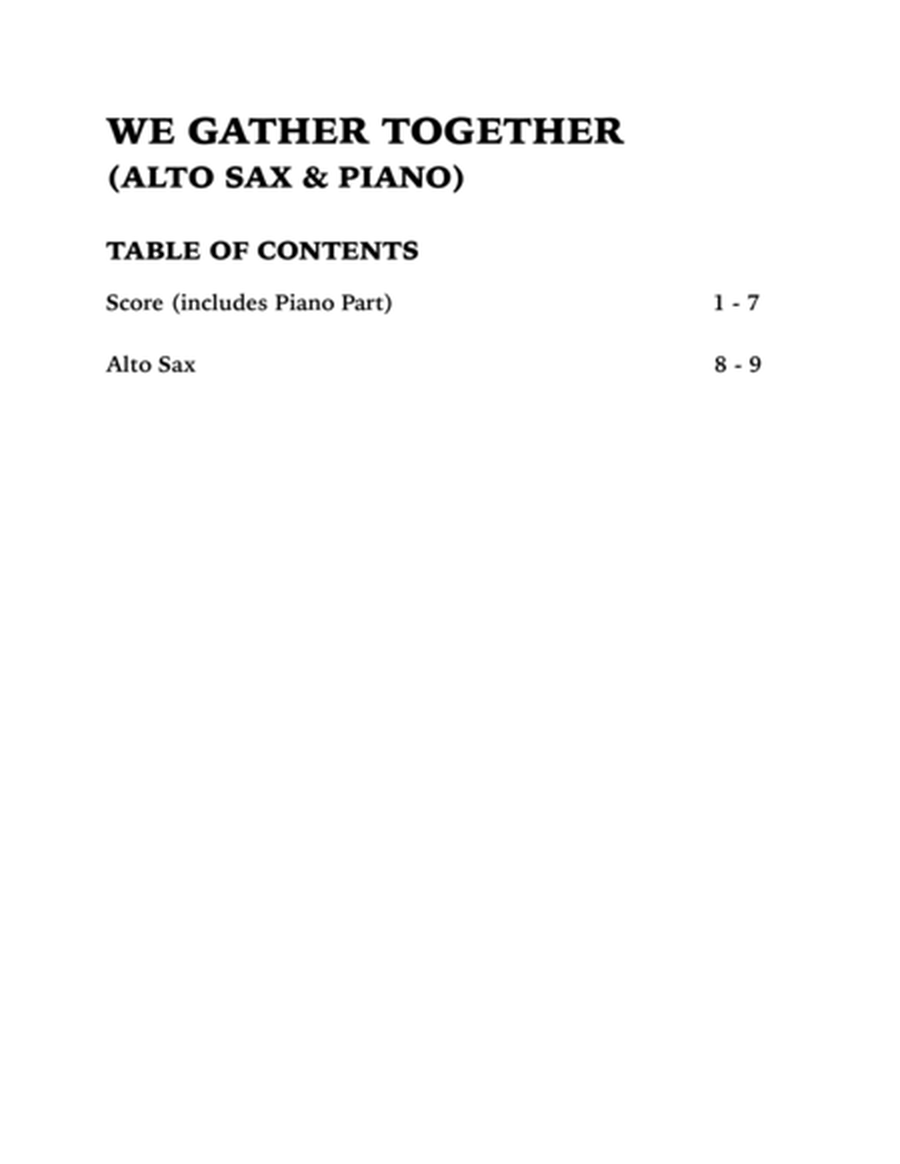 We Gather Together (Alto Sax and Piano) image number null