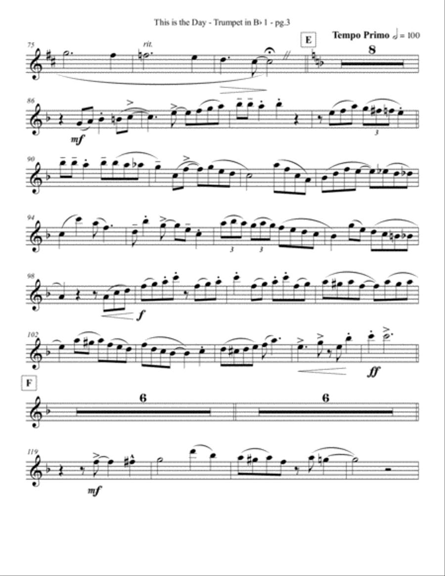 This is the Day for Trumpet Quartet by Eddie Lewis Brass Ensemble scores gallery preview page 4
