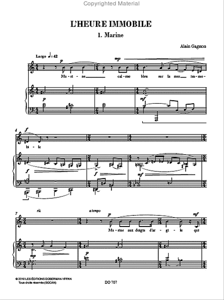 L'heure immobile Piano Solo scores gallery preview page 2