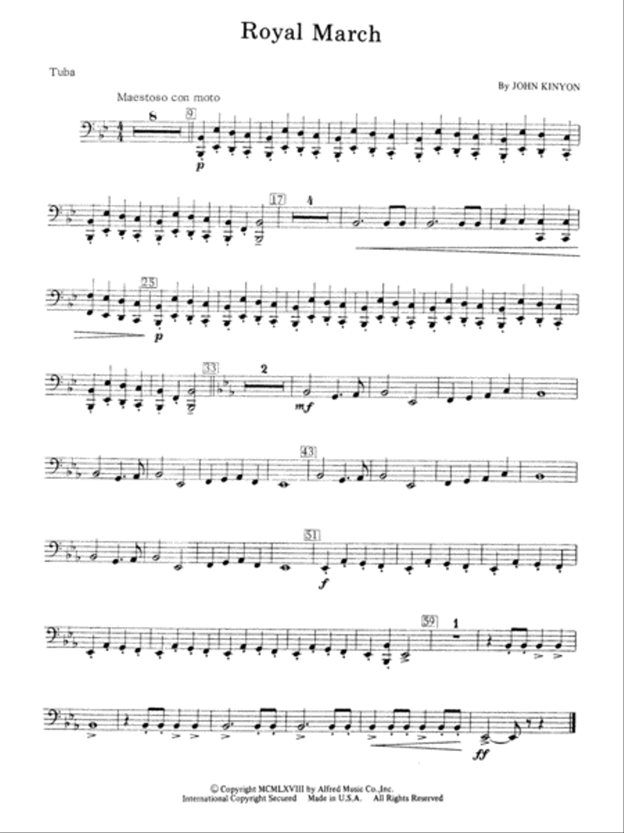 Royal March: Tuba Concert Band scores gallery preview page 1