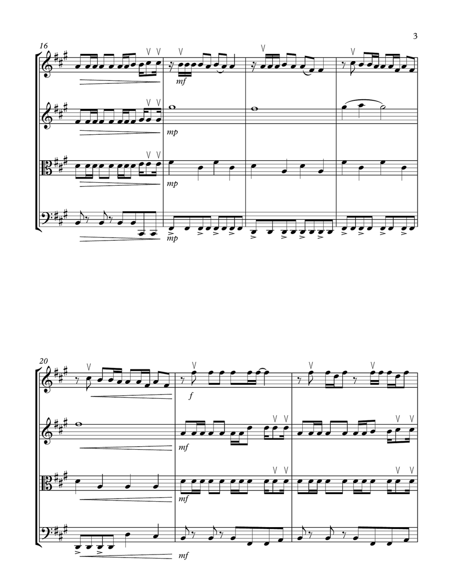 Flashing Lights String Quartet scores gallery preview page 3
