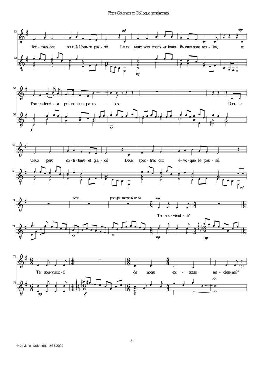 Mandoline and Colloque sentimental for alto voice and guitar Alto Voice scores gallery preview page 3