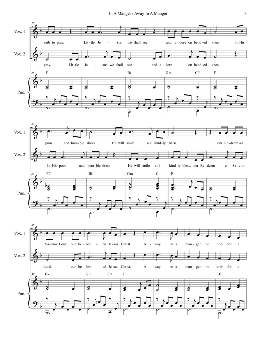 In A Manger with Away In A Manger SA scores gallery preview page 4