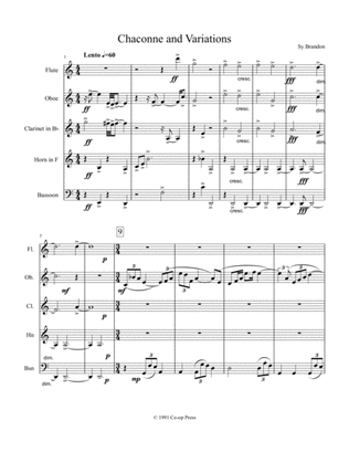 Chaconne and Variations for Woodwind Quintet