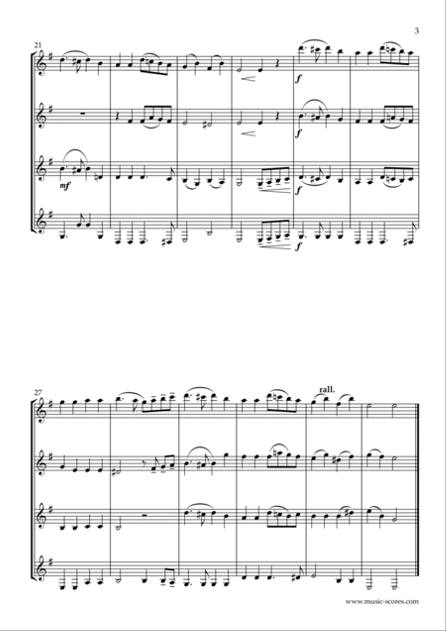 Shche ne verla Ukrainy: The State Anthem of Ukraine - 4 Bb Clarinets Clarinet Quartet scores gallery preview page 3