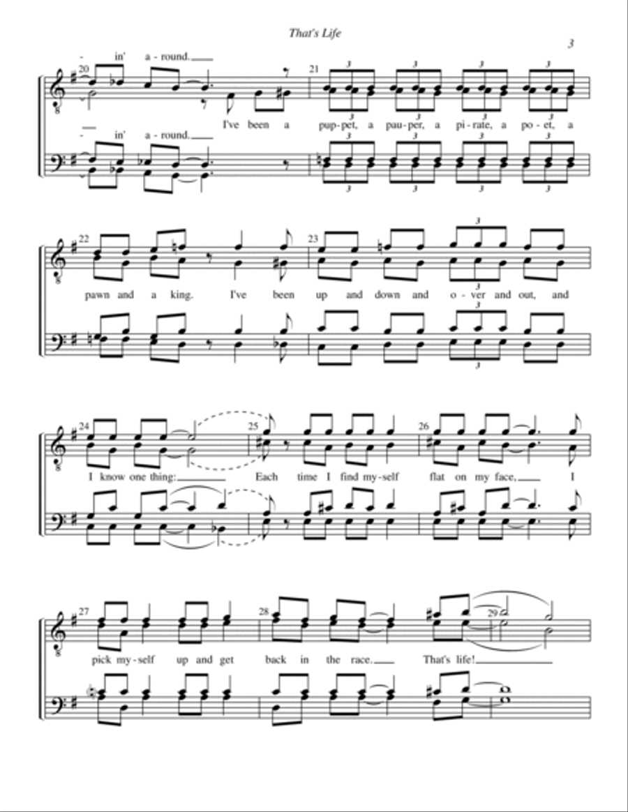 That's Life (arr. Barbershop Harmony Society) TTBB scores gallery preview page 3