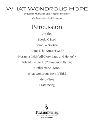 Book cover for What Wondrous Hope (A Service of Promise, Grace and Life) - Percussion