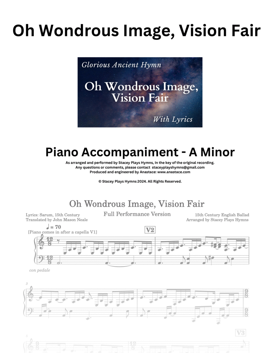 Oh Wondrous Image, Vision Fair [Piano Accompaniment Only - A Minor] image number null