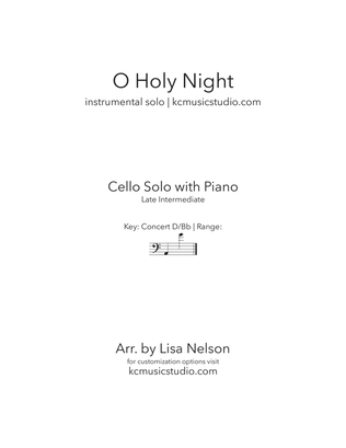 O Holy Night - Advanced Cello and Piano