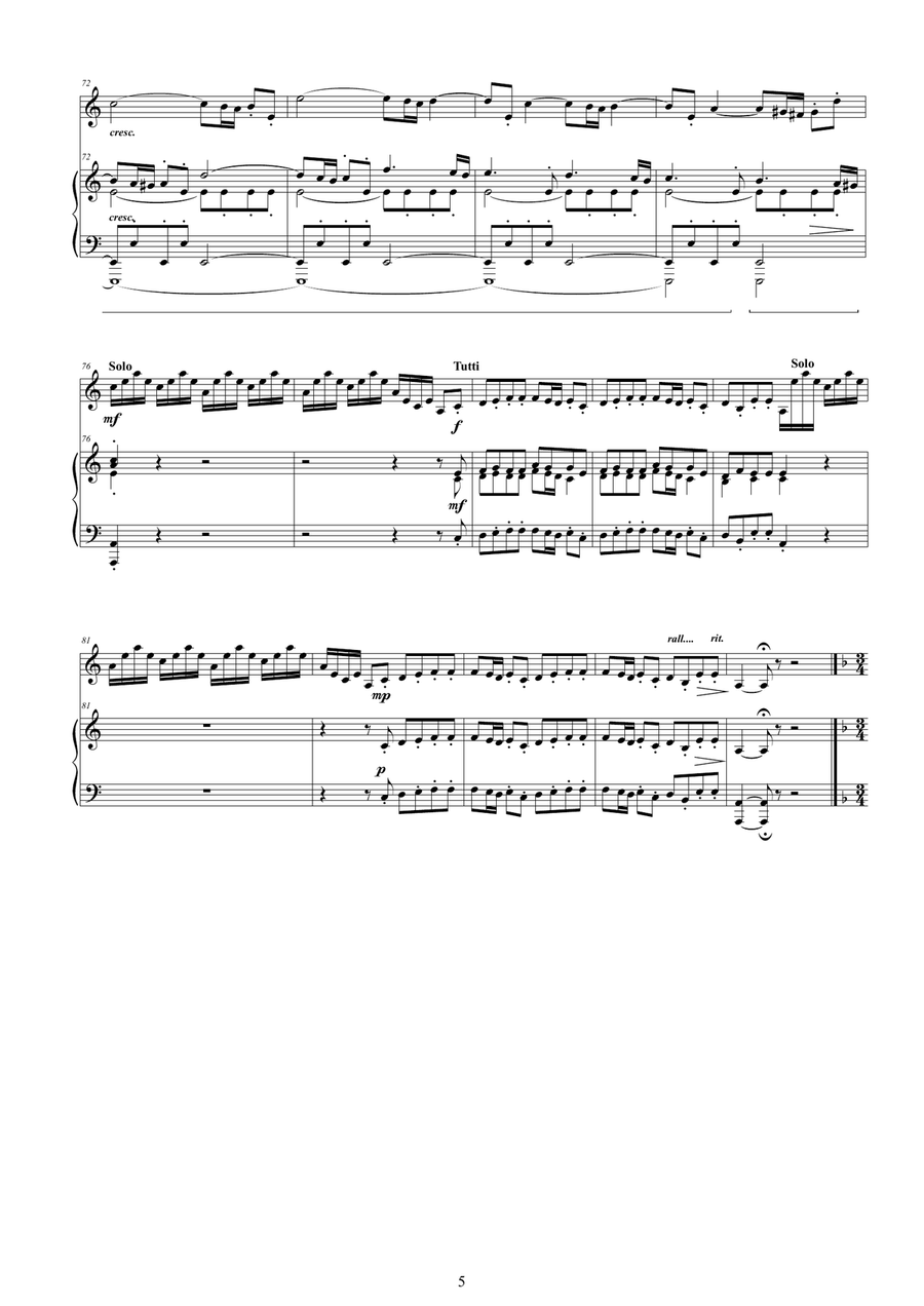 Vivaldi - Violin Concerto in A minor RV 357 Op.4 No.4 for Violin and Piano Violin Solo scores gallery preview page 5
