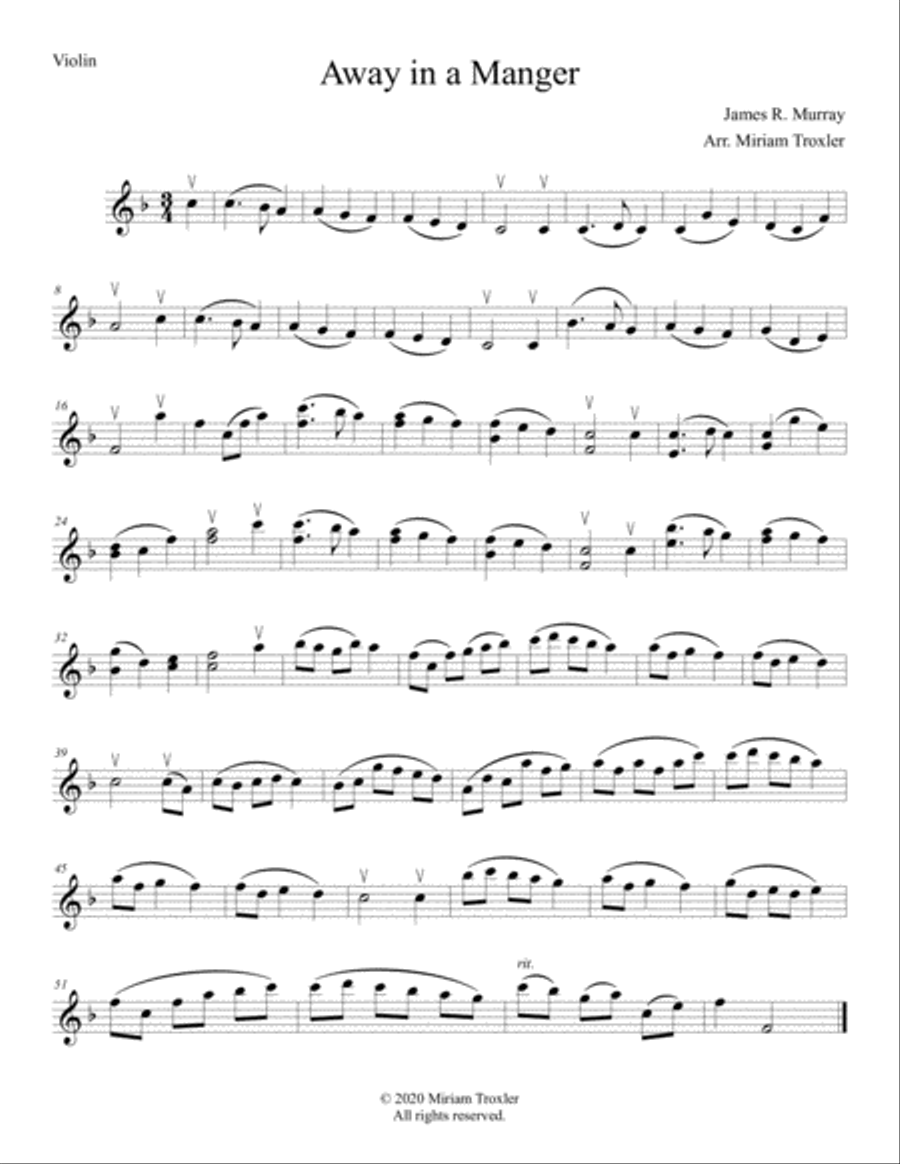 Traditional Christmas Carols for Solo Violin