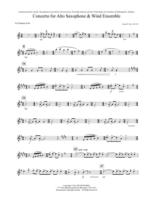 Concerto For Alto Saxophone And Wind Ensemble - Bb Clarinet 1