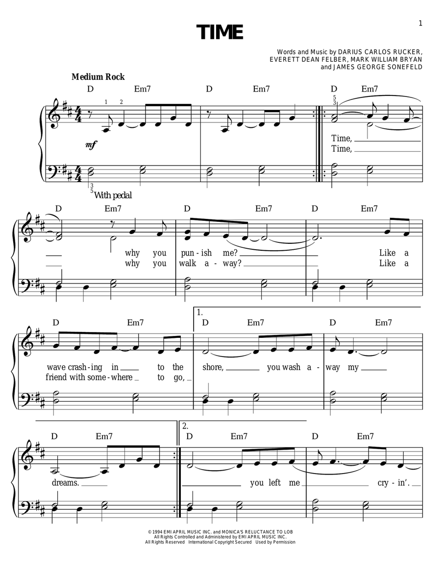 Time Time Easy Piano scores gallery preview page 1