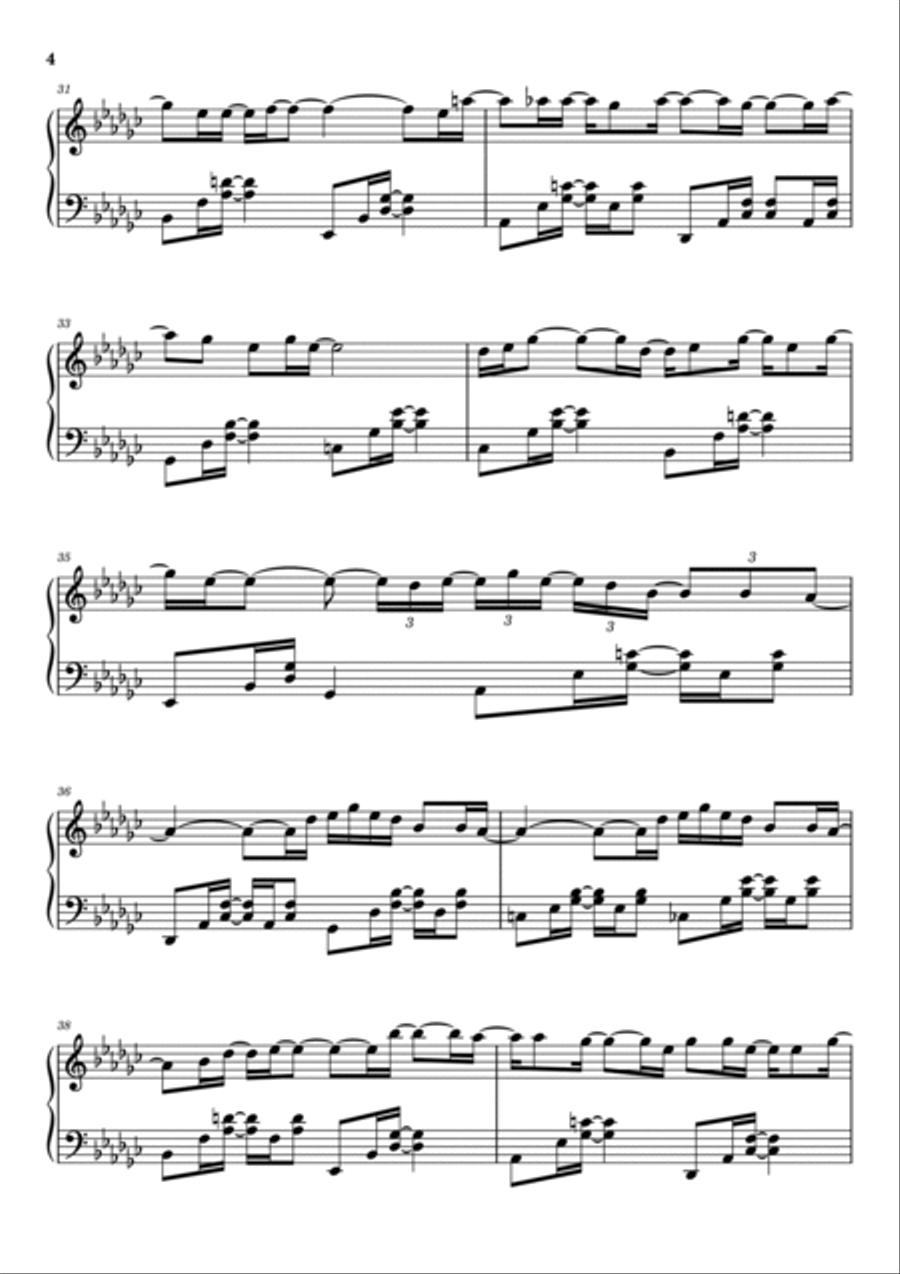 Virtual Insanity Piano Solo scores gallery preview page 4