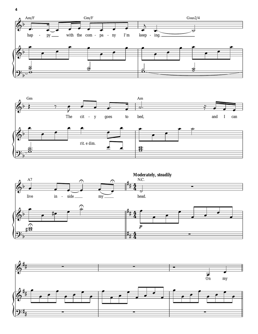 On My Own (from Les Miserables) Piano, Vocal scores gallery preview page 4