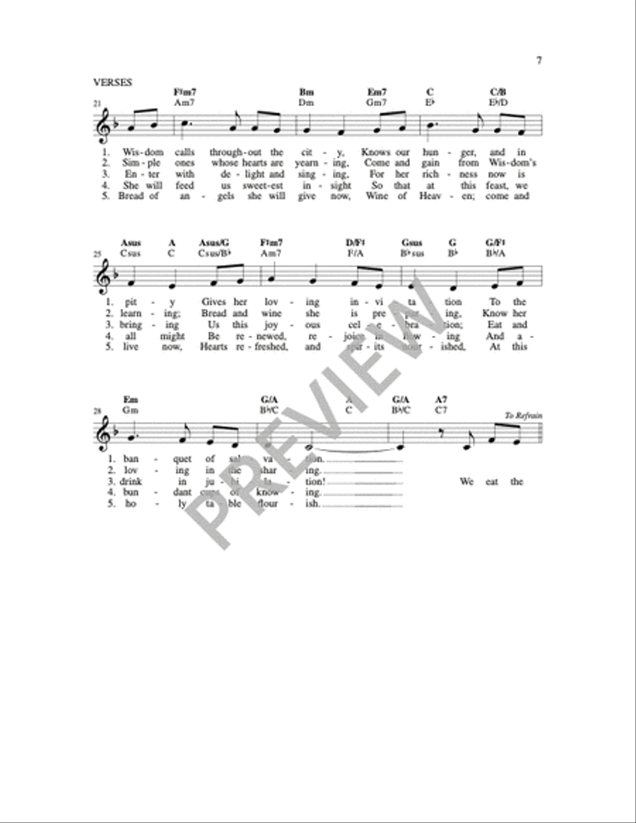 Wisdom's Feast 4-Part scores gallery preview page 6